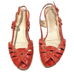 Stuart Weitzman Red Croc Sandals